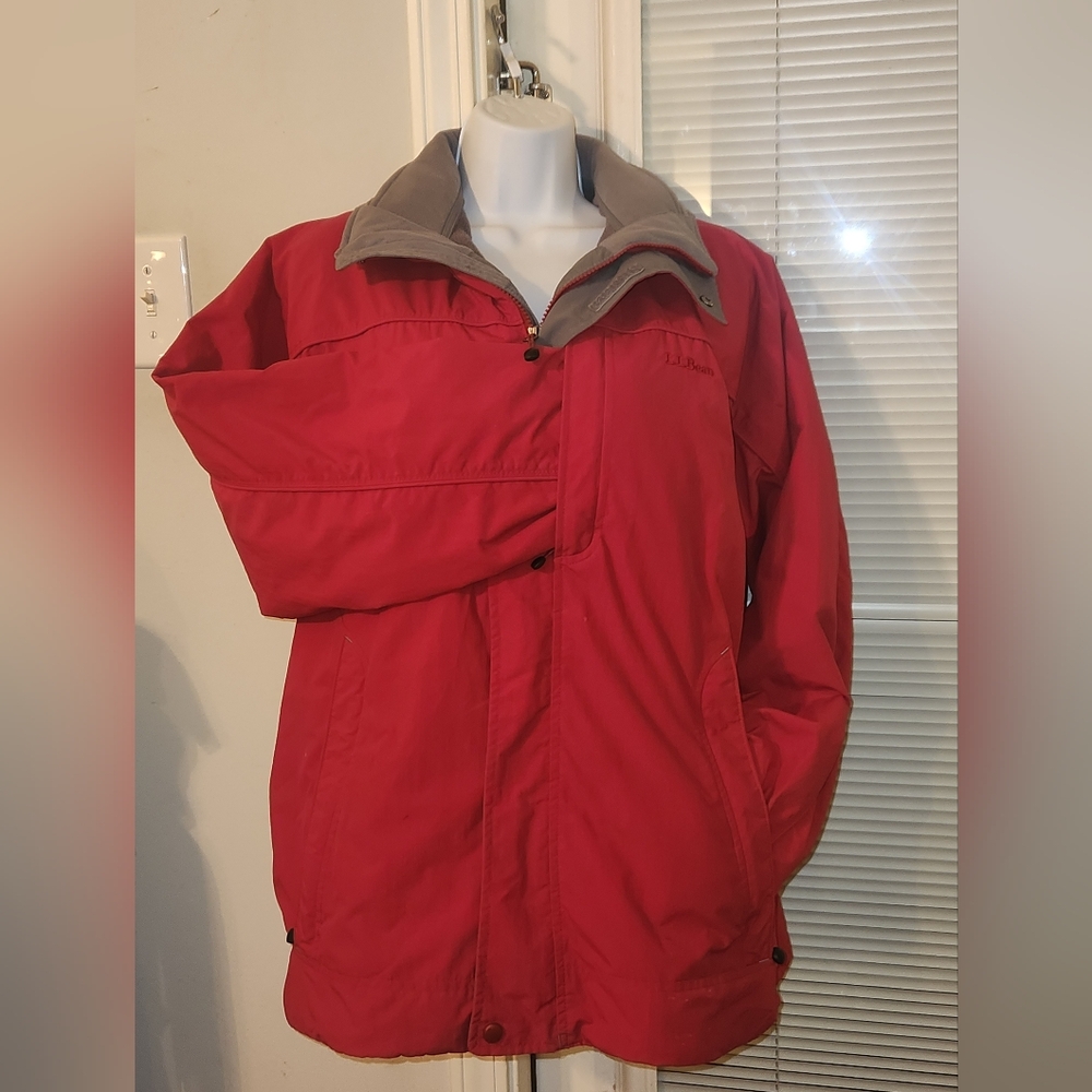 Vintage LL Bean Red And Grey 2in1 Jacket Size M